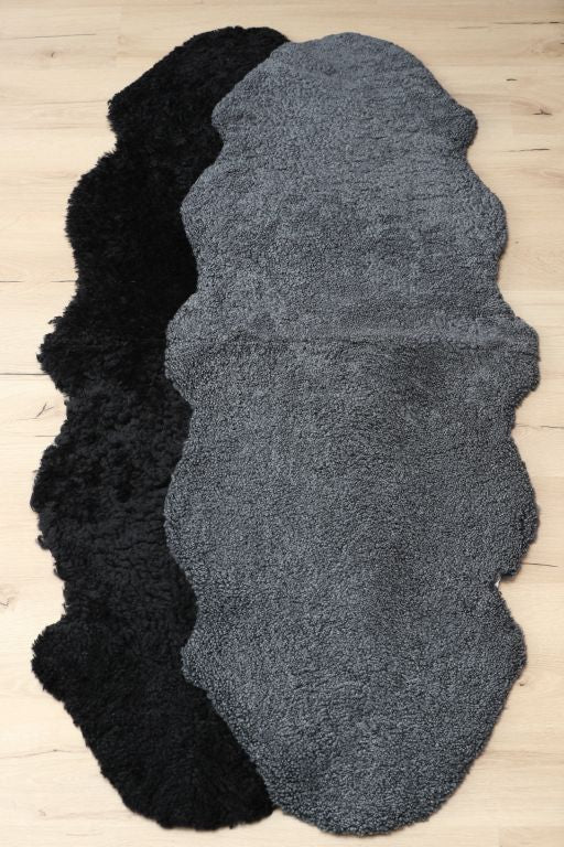 2er Lammfell Curly - Grau - (geschoren gelockt)