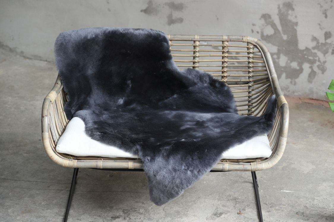 Lammfell XXL Anthrazit (grau, schwarz, geschoren)