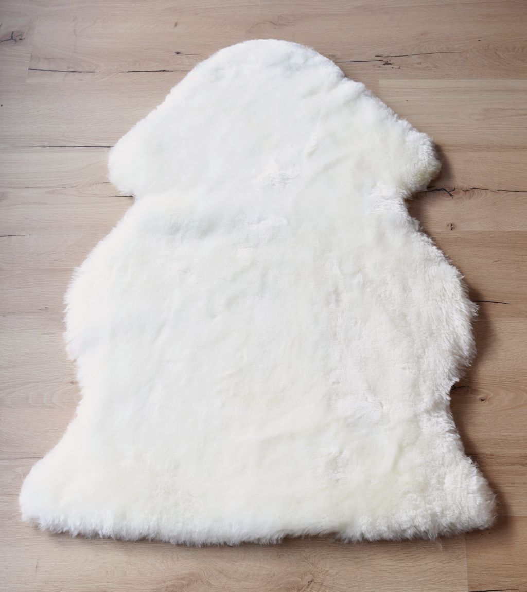 Lammfell XXL Naturweiß (Hell Beige, Weiß geschoren)