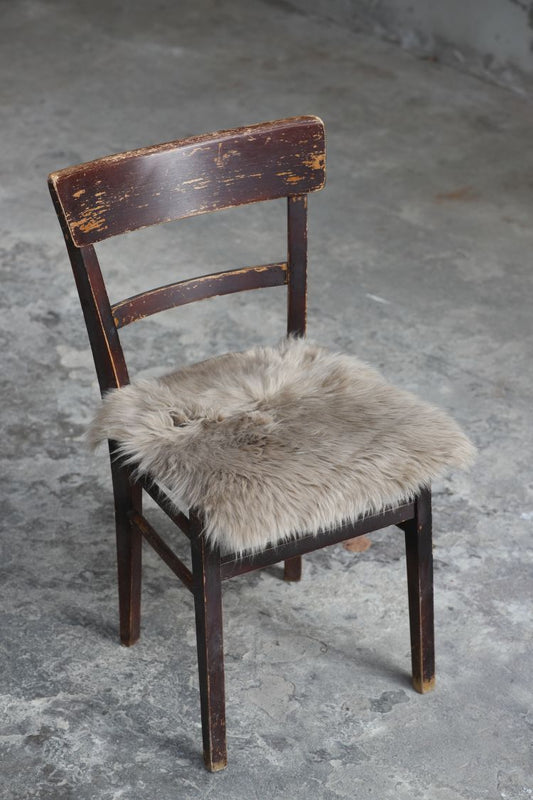 Lammfell Sitzauflage Eckig Taupe