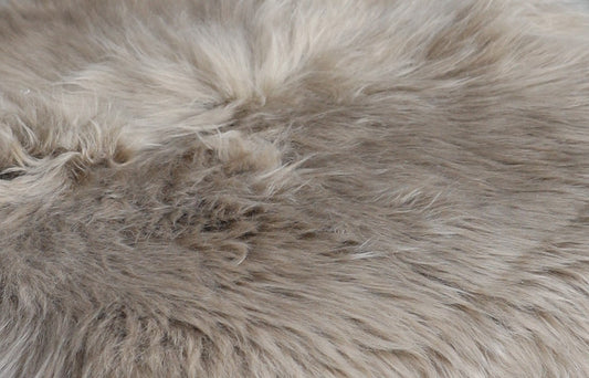 Lammfell Sitzauflage Eckig Taupe