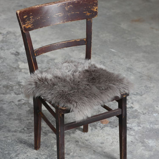 Lammfell Sitzauflage Eckig Stone