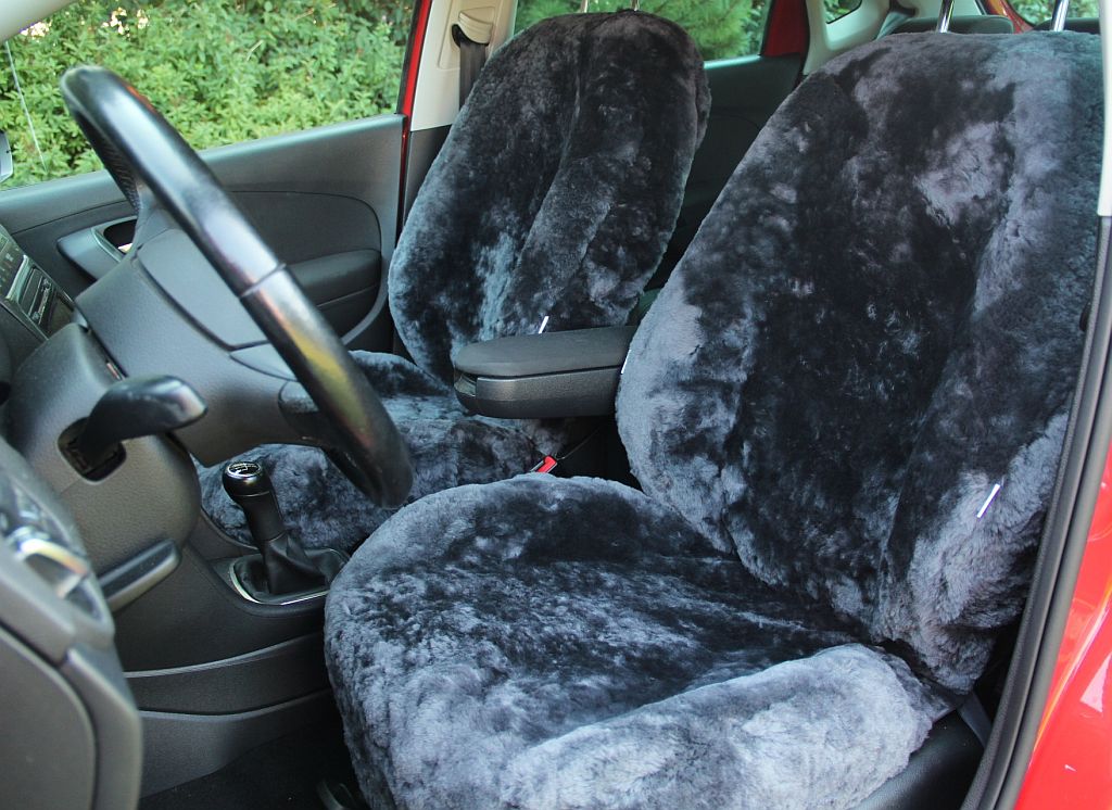 Premium Autofell für Autositze mit Airbag im Sitz (Anthrazit)