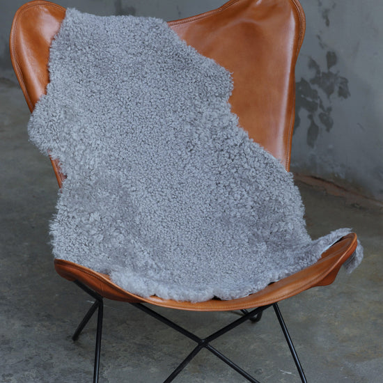 Lammfell Curly - Grau - (geschoren gelockt)