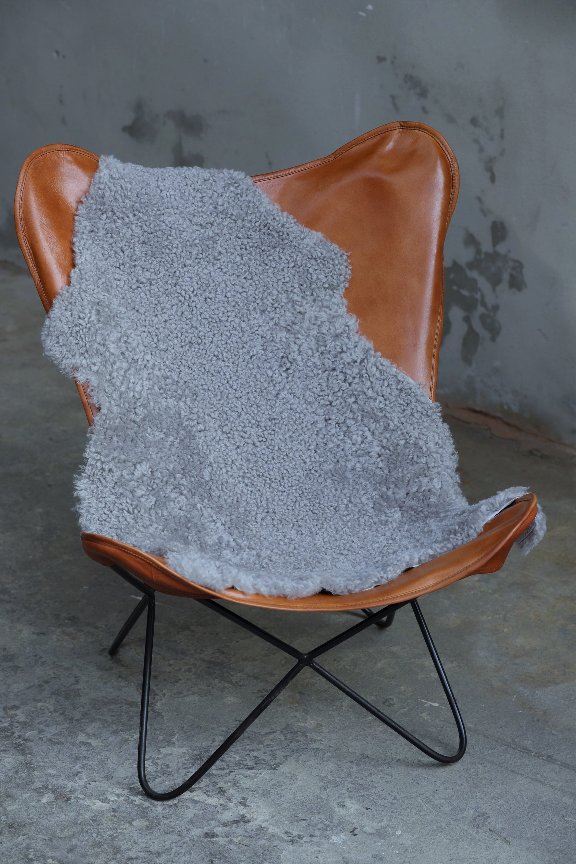 Lammfell Curly - Grau - (geschoren gelockt)