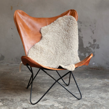 Lammfell Curly - Sand - (geschoren gelockt beige/braun)