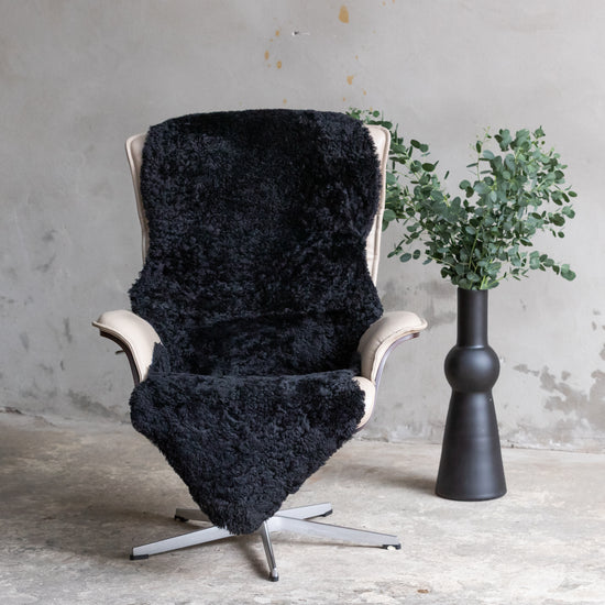 2er Lammfell Curly - Schwarz - (geschoren gelockt)