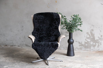 2er Lammfell Curly - Schwarz - (geschoren gelockt)