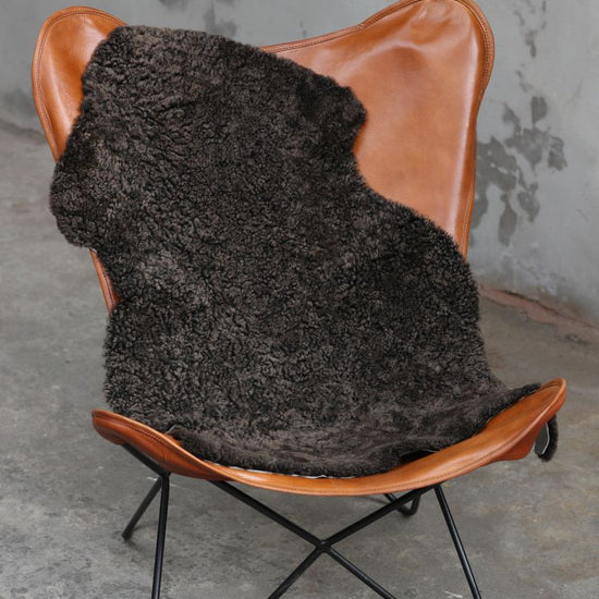 Lammfell Curly -  Mocca - (geschoren gelockt braun)