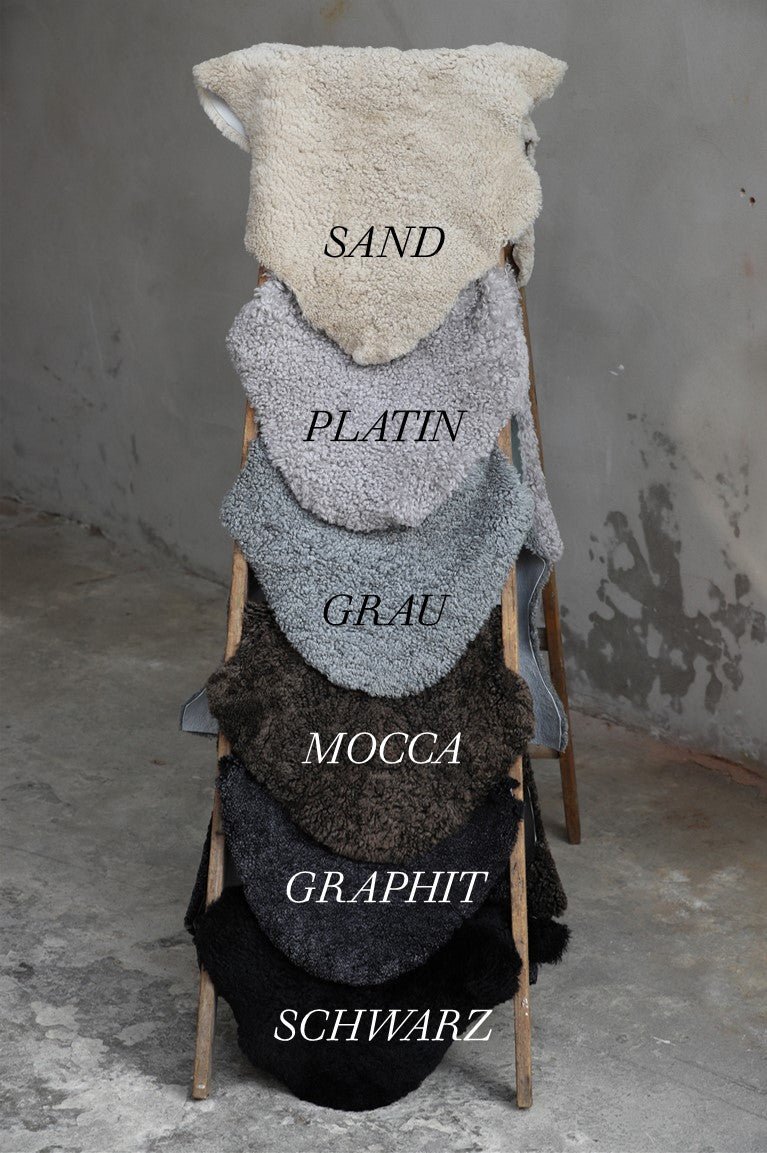 Lammfell Curly -  Mocca - (geschoren gelockt braun)