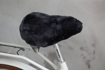 Fahrradsattelbezug aus Lammfell Anthrazit