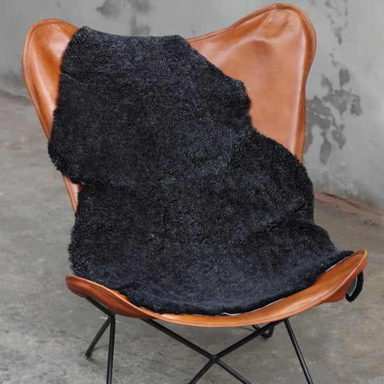 Lammfell Curly - Graphit - (geschoren gelockt grau schwarz)