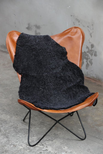 Lammfell Curly - Graphit - (geschoren gelockt grau schwarz)