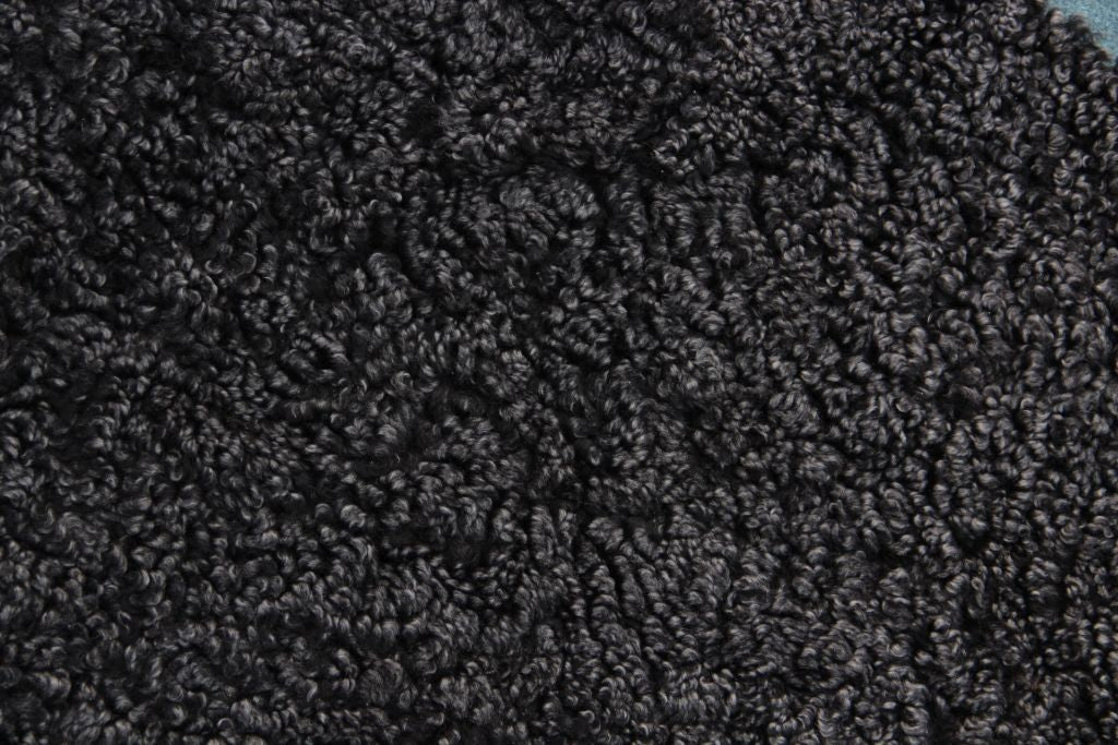 Lammfell Curly - Graphit - (geschoren gelockt grau schwarz)