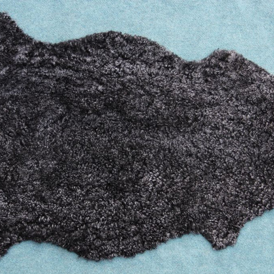 Lammfell Curly - Graphit - (geschoren gelockt grau schwarz)