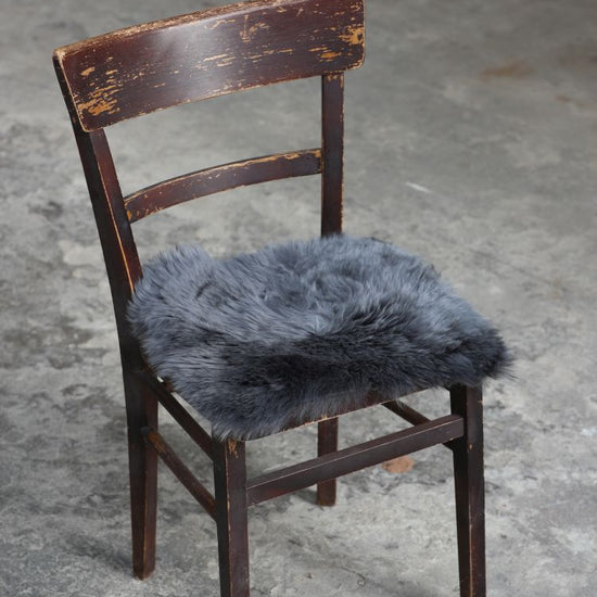 Lammfell Sitzauflage Eckig Anthrazit