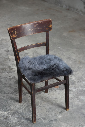 Lammfell Sitzauflage Eckig Anthrazit