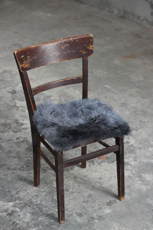 Lammfell Sitzauflage Eckig Anthrazit