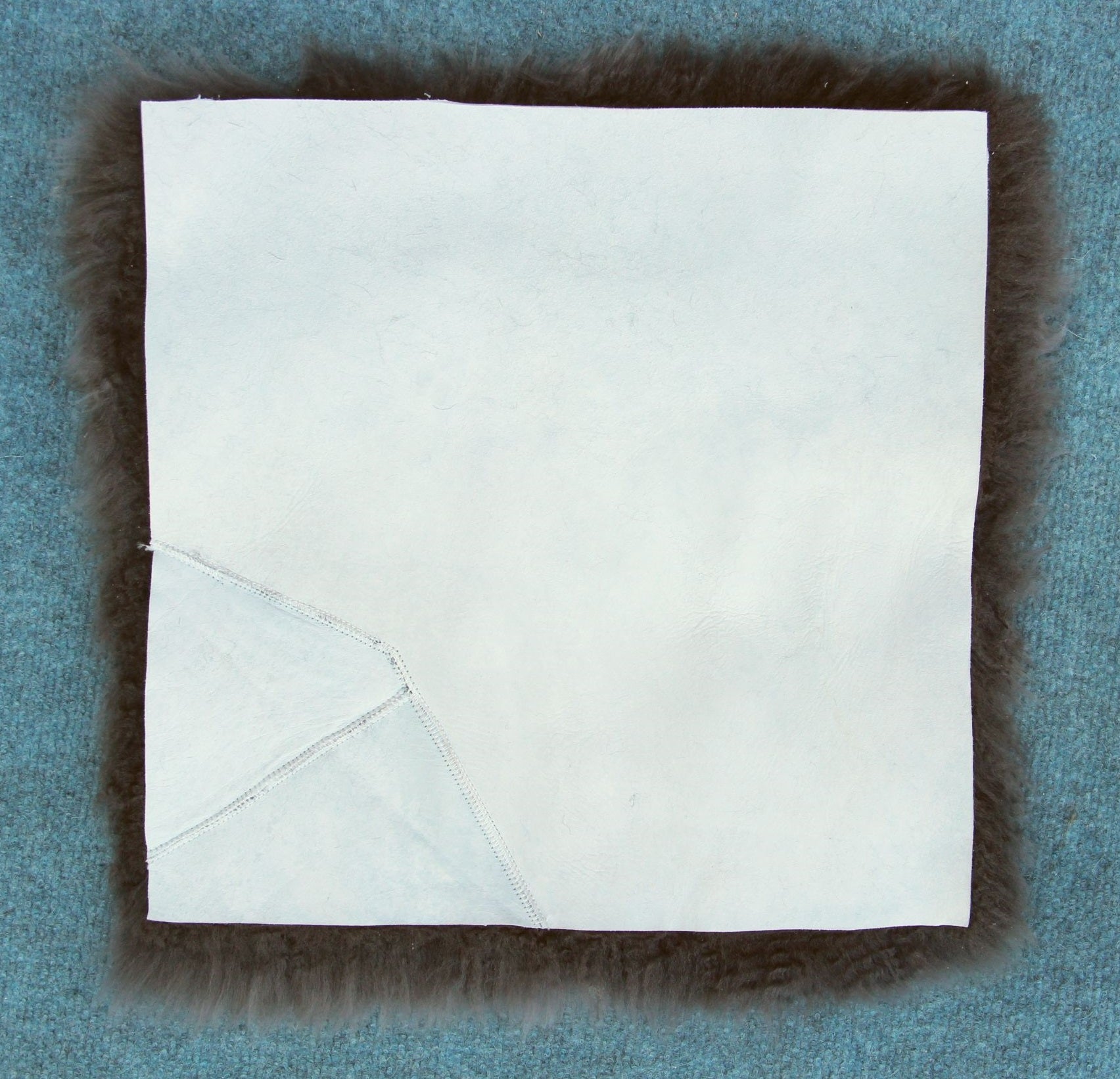 Lammfell Sitzauflage Eckig Anthrazit