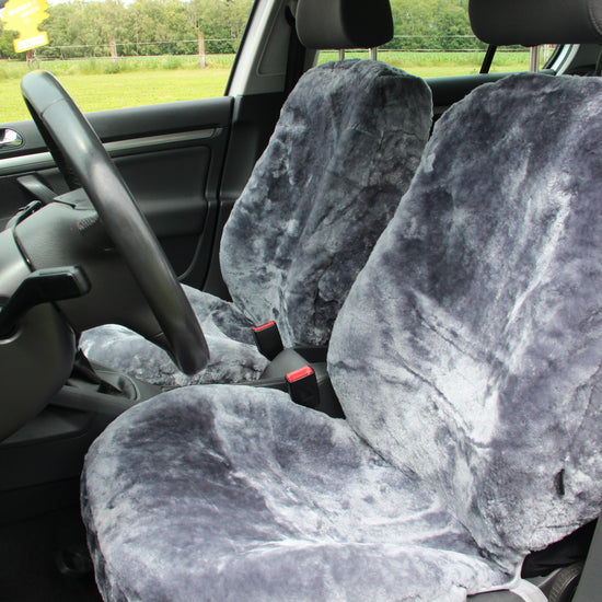 Premium Autofell für Autositze mit Airbag im Sitz (Silber)