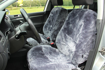 Premium Autofell für Autositze mit Airbag im Sitz (Silber)