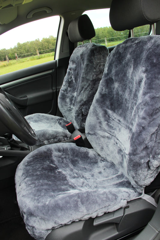 Premium Autofell für Autositze mit Airbag im Sitz (Silber)