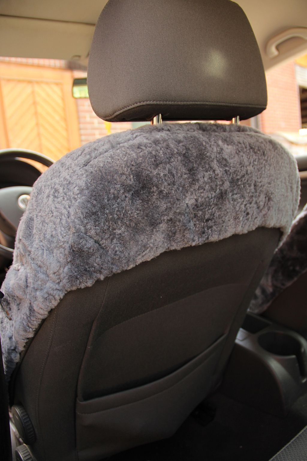 Premium Autofell für Autositze mit Airbag im Sitz (Silber)