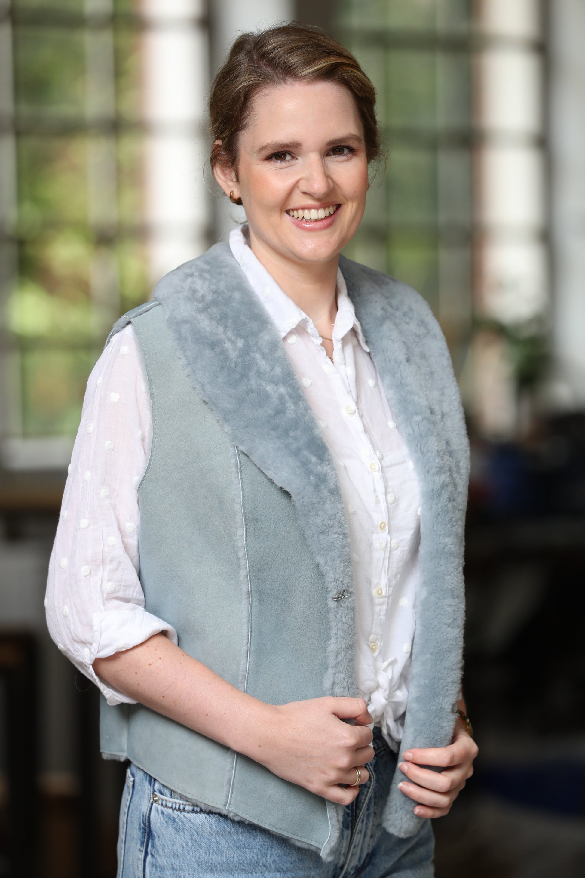 Lammfellweste Zoe Damen (Grau)