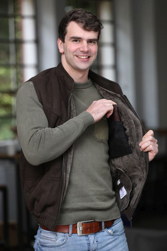 Lammfellweste - Soeren - braun