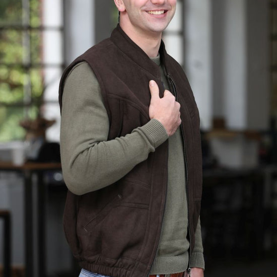 Lammfellweste - Soeren - braun