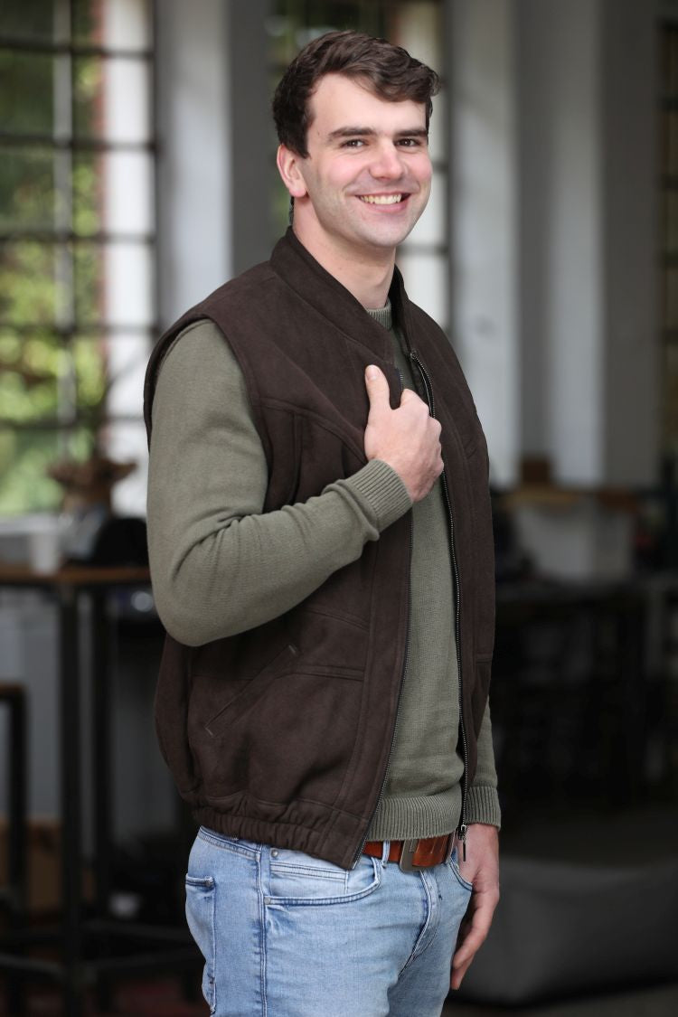 Lammfellweste - Soeren - braun