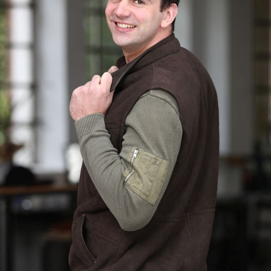 Lammfellweste - Soeren - braun