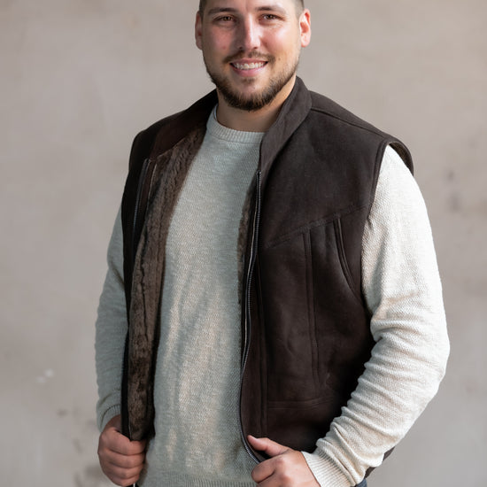 Lammfellweste - Soeren - braun