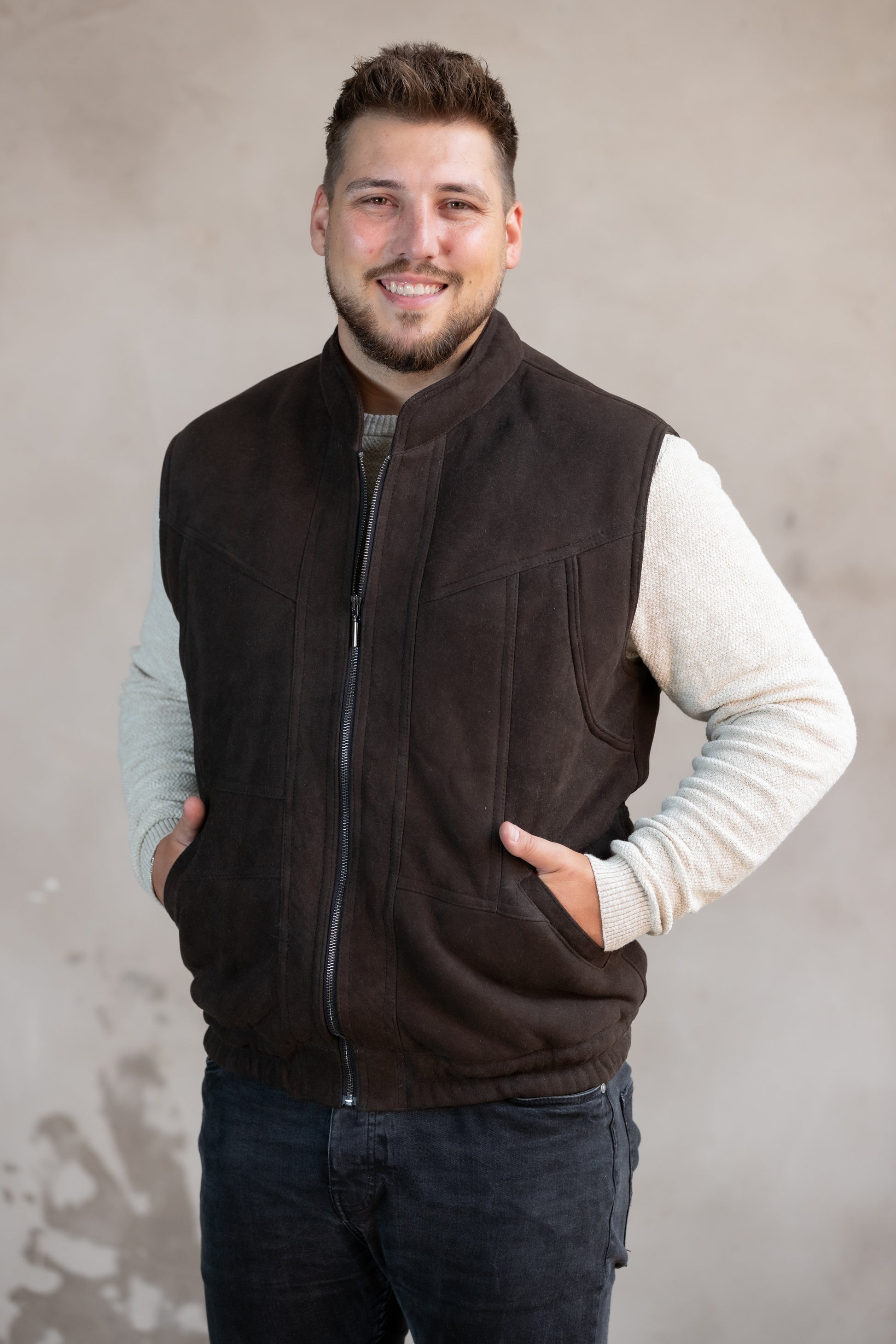 Lammfellweste - Soeren - braun