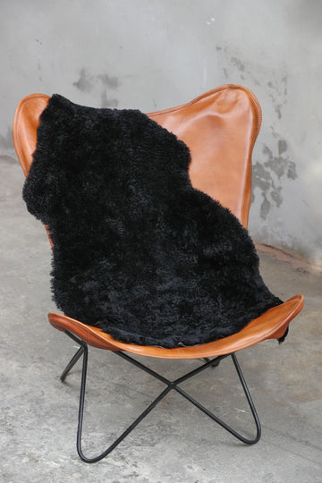 Lammfell Curly - Schwarz- (geschoren gelockt)