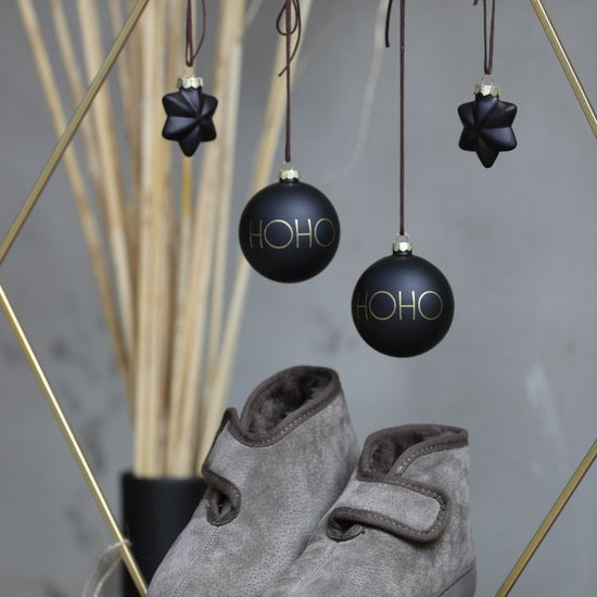 Lammfell Hausschuh - Arne - braun mit Klett