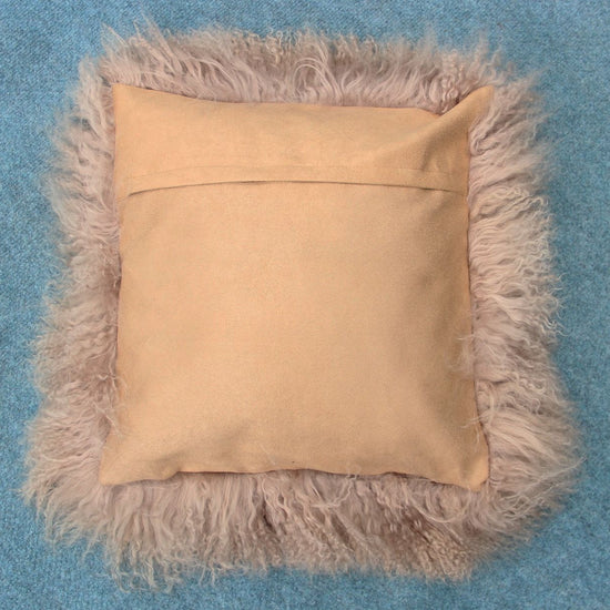 Tibet Lammfellkissen Taupe