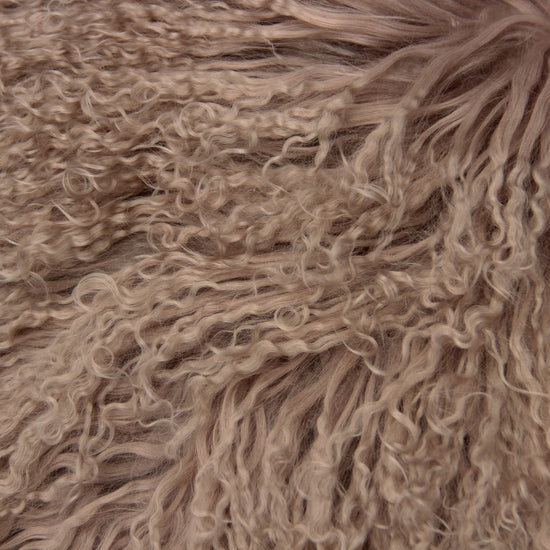 Tibet Lammfellkissen Taupe