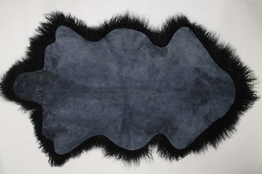 Tibet Schaffell wie Gotland schwarz gefärbt