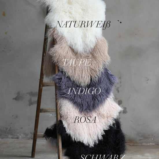 Tibet Schaffell wie Gotland schwarz gefärbt