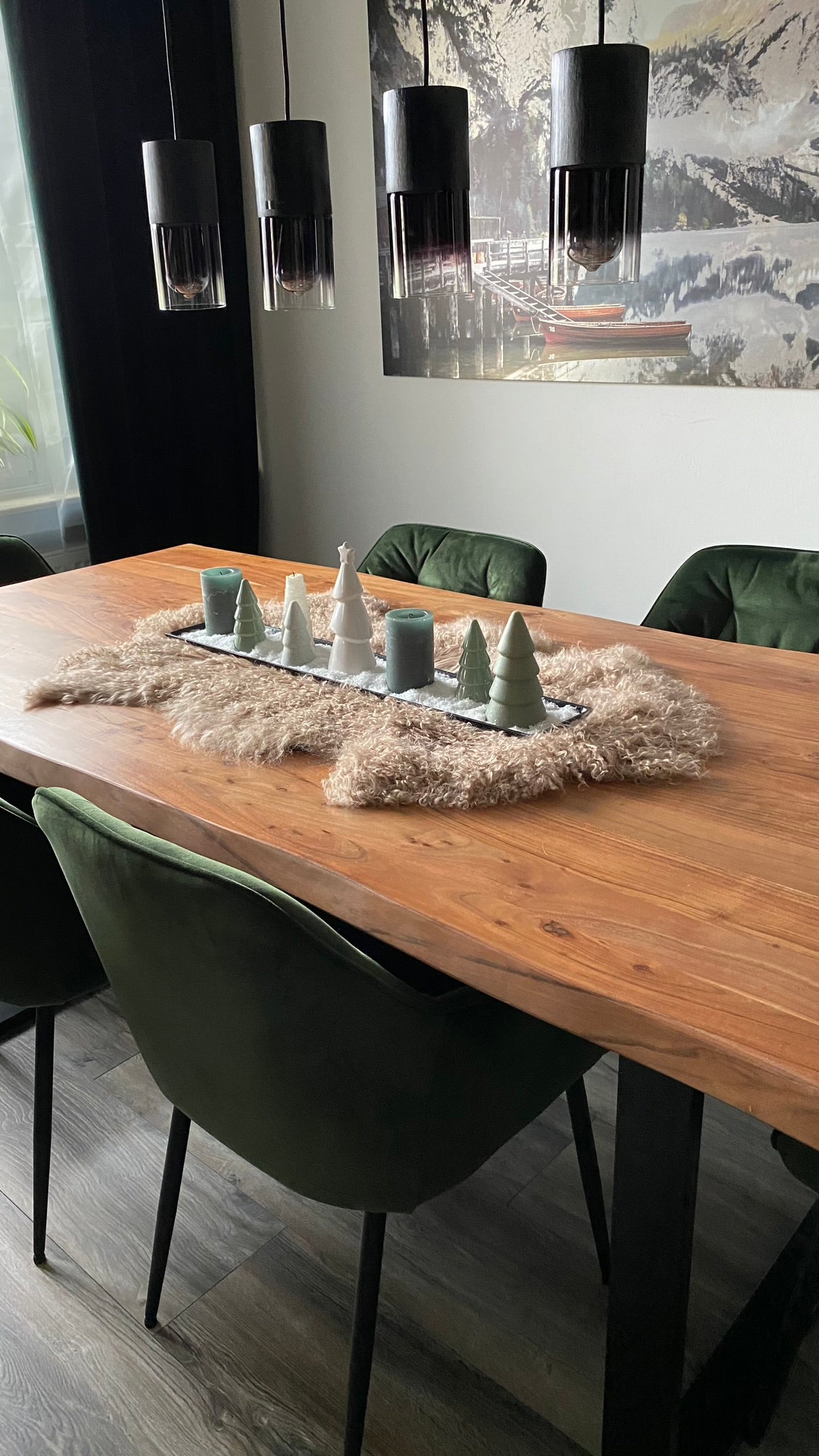 Tibet Schaffell wie Gotland taupe gefärbt