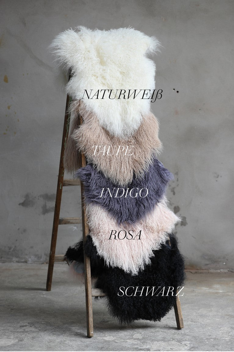 Tibet Schaffell wie Gotland rose gefärbt