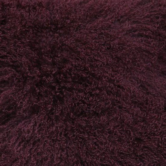 Tibet Lammfellkissen Weinrot