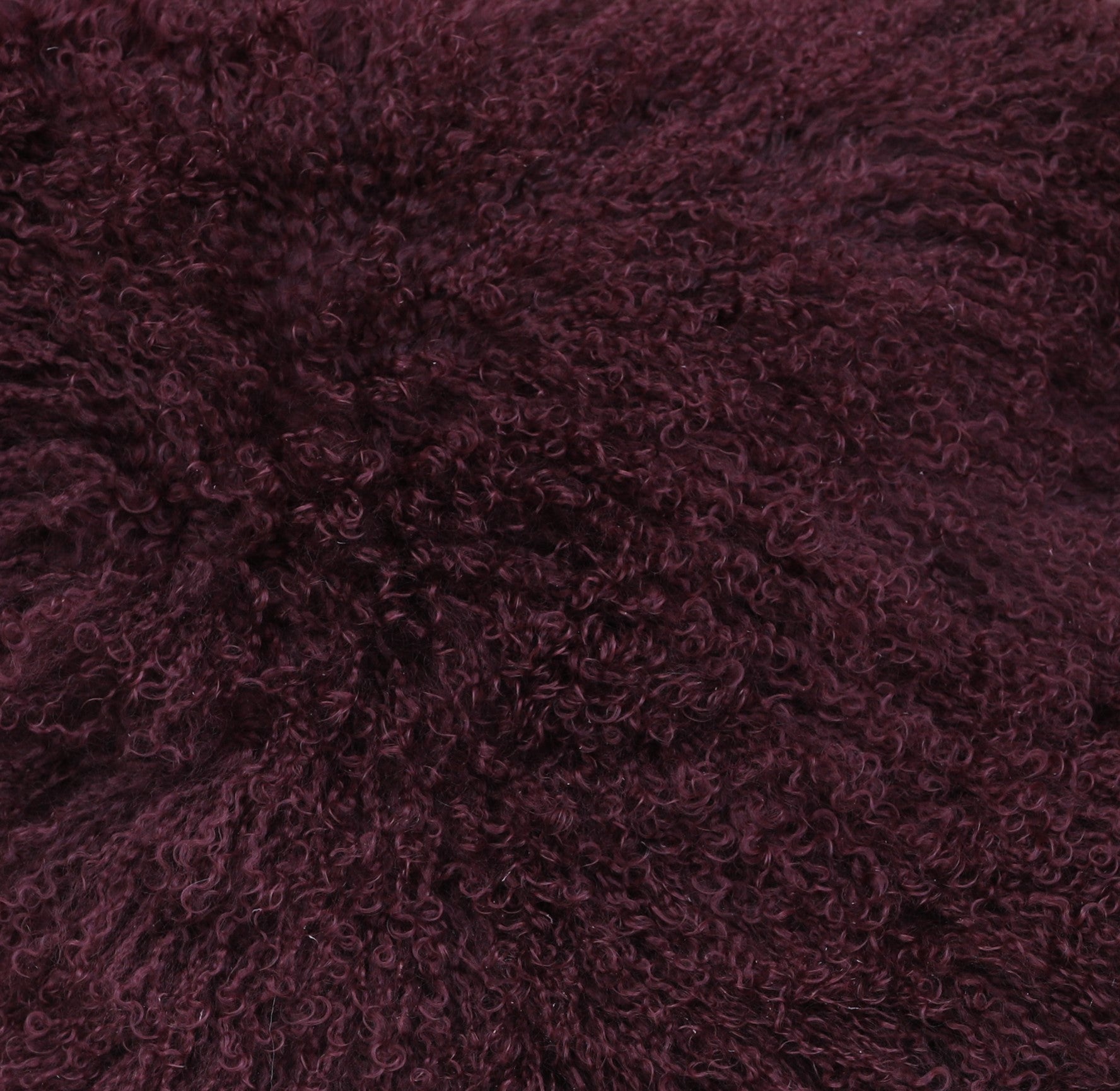 Tibet Lammfellkissen Weinrot