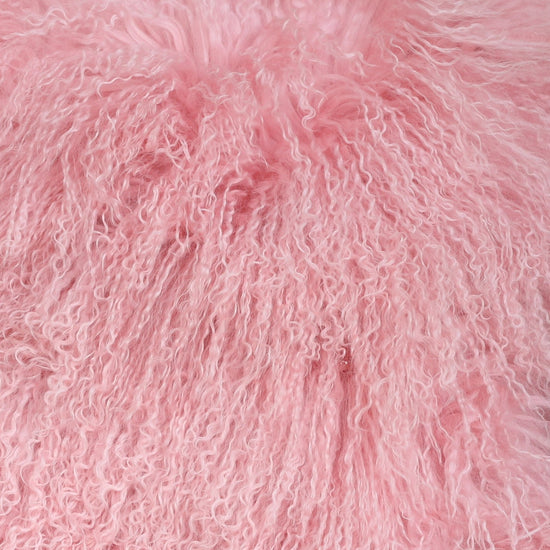 Tibet Lammfellkissen Pink