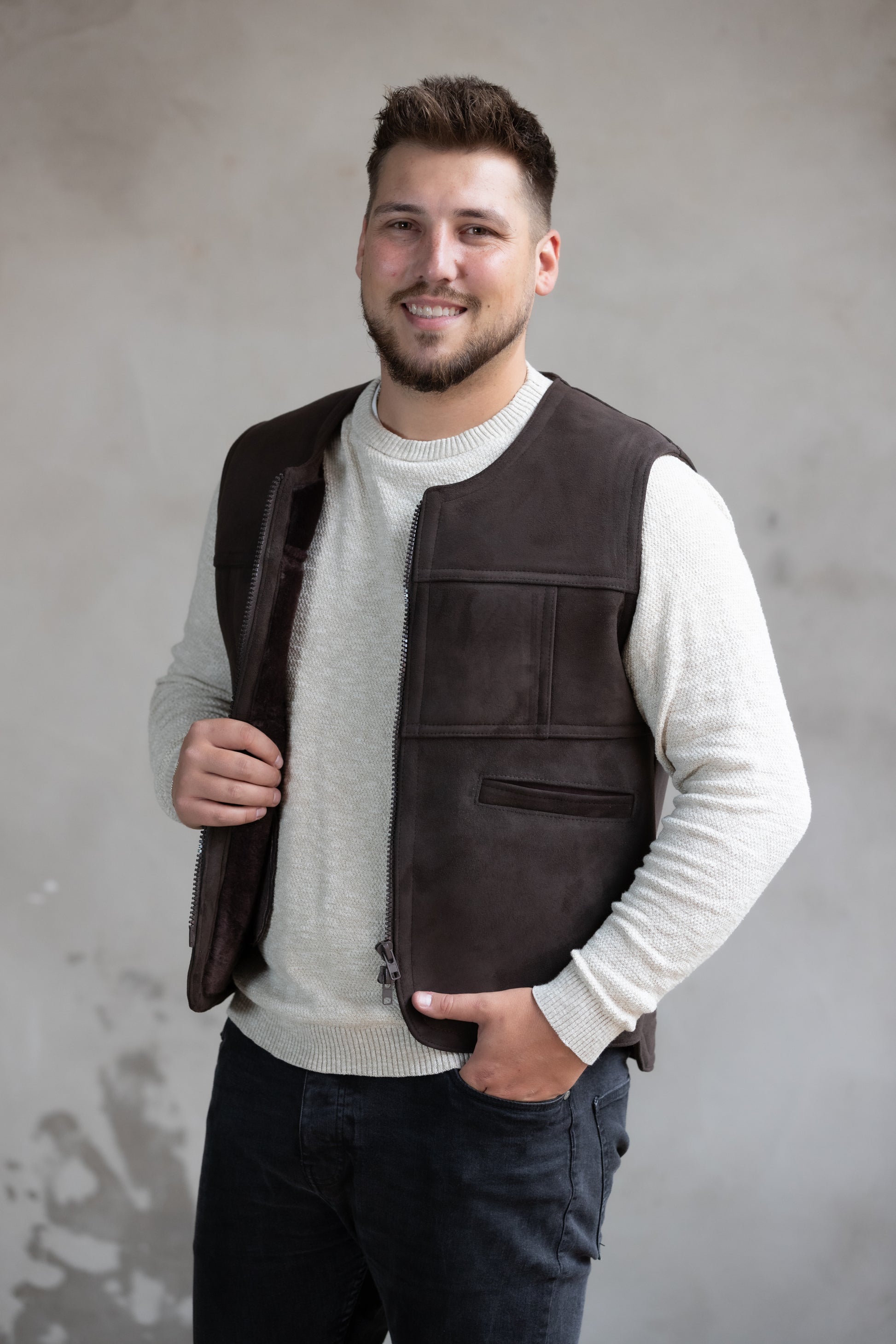 Lammfellweste - Bruno - braun