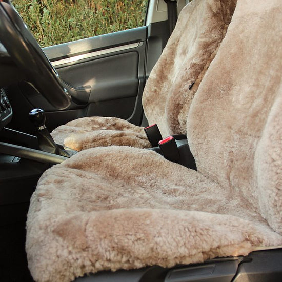 Premium Autofell für Autositze mit Airbag im Sitz (Sand)