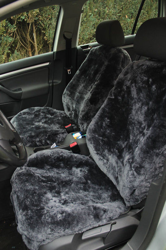 Premium Autofell für Mittelklasse Wagen mit Airbag im Sitz (Anthrazit)