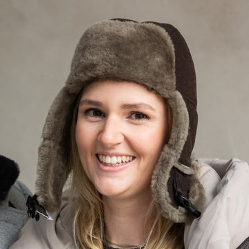 Mütze aus Lammfell braun