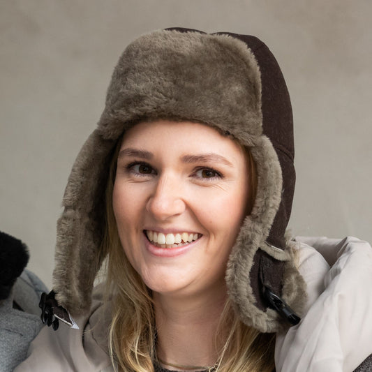 Mütze aus Lammfell braun